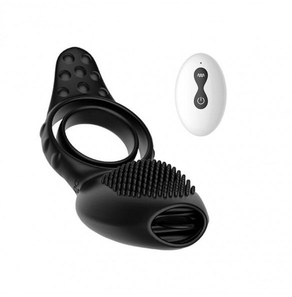 Secwell - Tongue Licking Cock Ring (Wireless Remote - Chargeable)